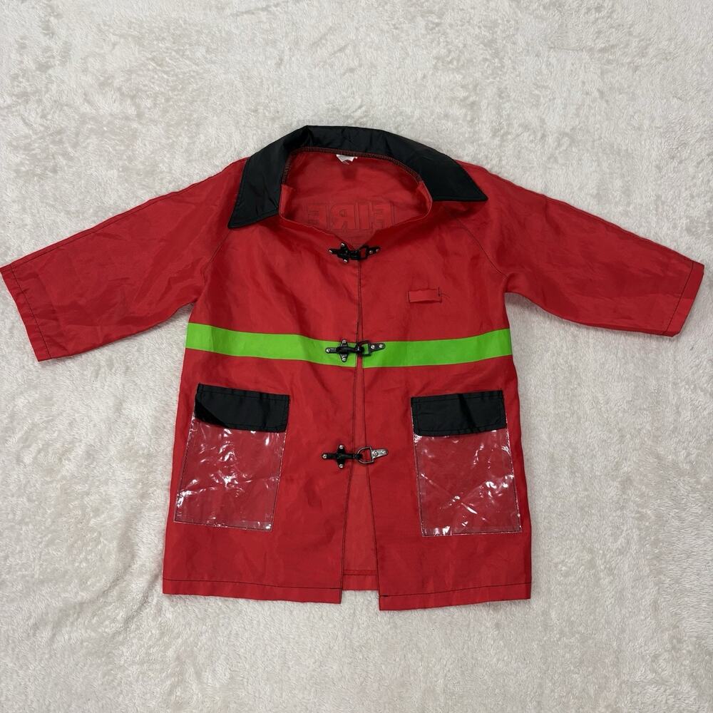 Kids Firefighter Costume Jacket Youth 8-10 Fireman Fire Dept Dress Up Red Coat